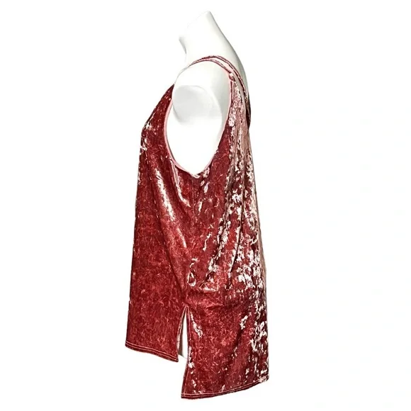 Umgee Velvet Tank Size Large Dusty Rose - Picture 2 of 4